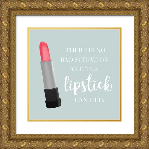 A Little Lipstick Gold Ornate Wood Framed Art Print with Double Matting by Carpentieri, Natalie