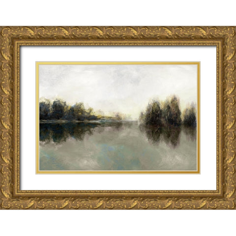 Rainy Sunset Gold Ornate Wood Framed Art Print with Double Matting by Nan
