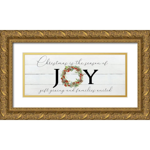 Season of Joy Gold Ornate Wood Framed Art Print with Double Matting by Swatland, Sally