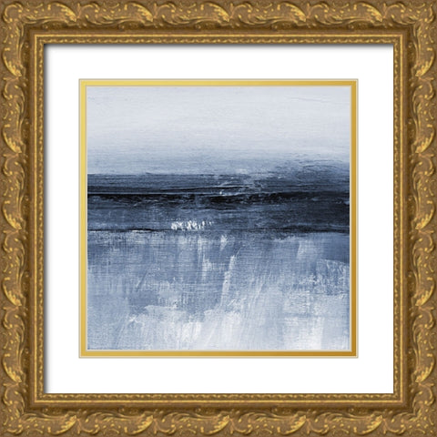 Severn in Cyan II Gold Ornate Wood Framed Art Print with Double Matting by Jill, Susan
