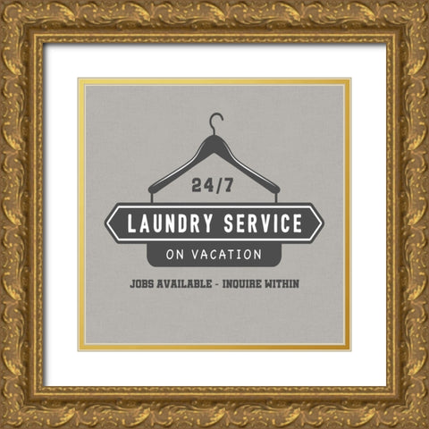 Laundry Service Gold Ornate Wood Framed Art Print with Double Matting by CAD Designs