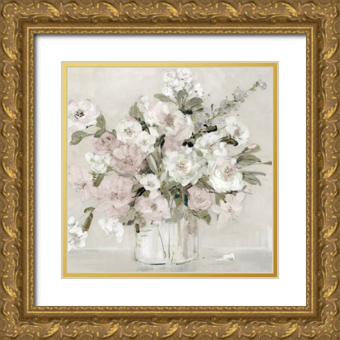 Soft and Sweet Summer Blooms Gold Ornate Wood Framed Art Print with Double Matting by Swatland, Sally