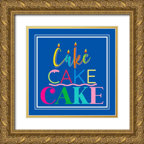 Cake Cake Cake Gold Ornate Wood Framed Art Print with Double Matting by CAD Designs