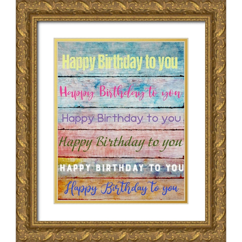 Birthday Song Gold Ornate Wood Framed Art Print with Double Matting by Knutsen, Conrad