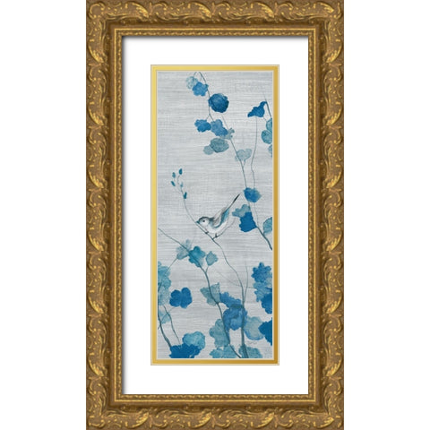Blue Spring Song II Gold Ornate Wood Framed Art Print with Double Matting by Tava Studios