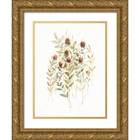 Wildflower Breeze II Gold Ornate Wood Framed Art Print with Double Matting by Swatland, Sally