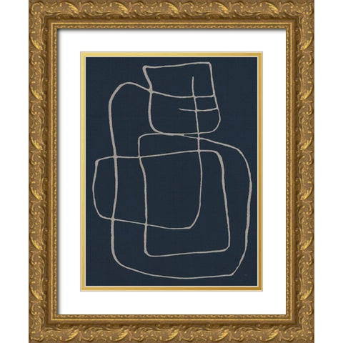 Shapes and Night Sky II Gold Ornate Wood Framed Art Print with Double Matting by Jill, Susan