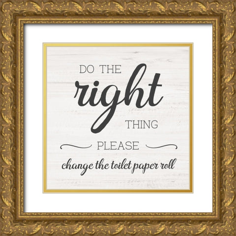 Please Change Gold Ornate Wood Framed Art Print with Double Matting by CAD Designs