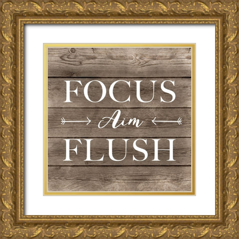 Focus Aim Flush Gold Ornate Wood Framed Art Print with Double Matting by CAD Designs