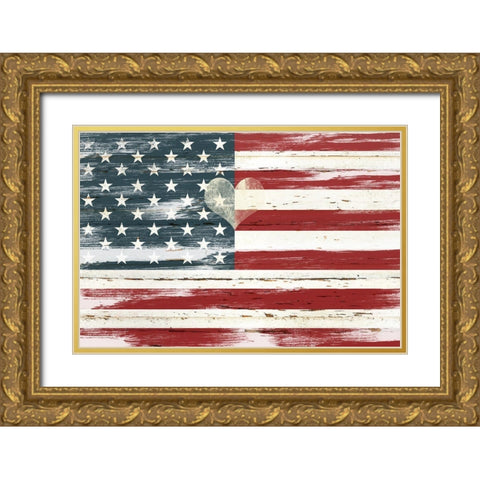Heart of America Gold Ornate Wood Framed Art Print with Double Matting by Robinson, Carol