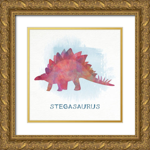 Stegasaurus Gold Ornate Wood Framed Art Print with Double Matting by CAD Designs