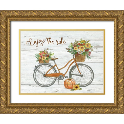 Harvest Bike Gold Ornate Wood Framed Art Print with Double Matting by Nan