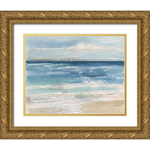 Ocean Waves I Gold Ornate Wood Framed Art Print with Double Matting by Swatland, Sally