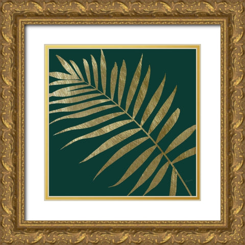 Emerald and Gold II Gold Ornate Wood Framed Art Print with Double Matting by Craven, Katrina