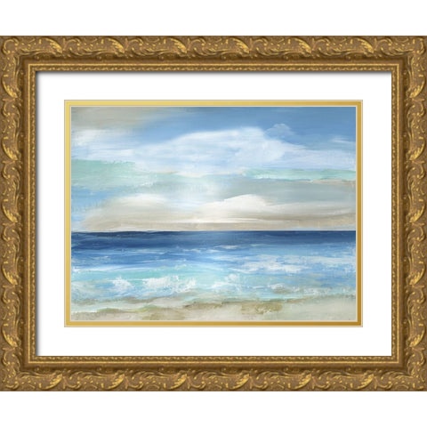 Caribbean Play Gold Ornate Wood Framed Art Print with Double Matting by Nan