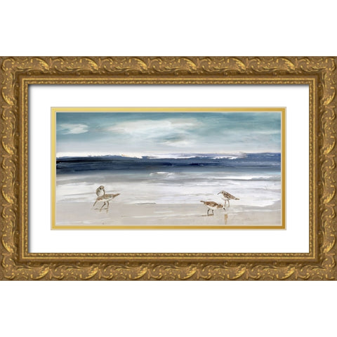 Sandpiper Bay Gold Ornate Wood Framed Art Print with Double Matting by Swatland, Sally