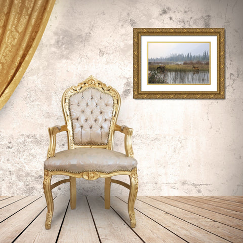 Out with the Twins Gold Ornate Wood Framed Art Print with Double Matting by Robinson, Carol