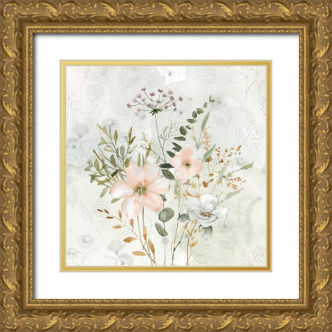 Botanical Sketchbook Floral I Gold Ornate Wood Framed Art Print with Double Matting by Finn, Livi