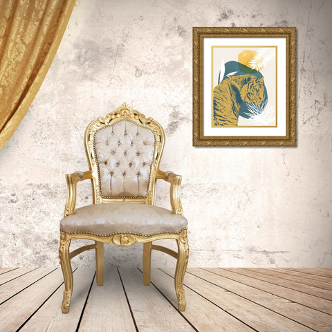 Jungle Cat I Gold Ornate Wood Framed Art Print with Double Matting by Robinson, Carol