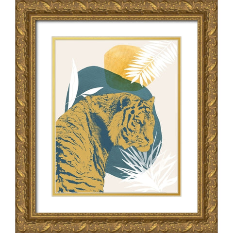 Jungle Cat I Gold Ornate Wood Framed Art Print with Double Matting by Robinson, Carol