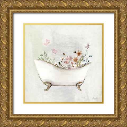 Botanical Bath I Gold Ornate Wood Framed Art Print with Double Matting by Chang, Stella