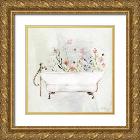 Botanical Bath II Gold Ornate Wood Framed Art Print with Double Matting by Chang, Stella