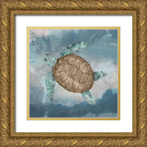 Traveling Turtle II Gold Ornate Wood Framed Art Print with Double Matting by Swatland, Sally