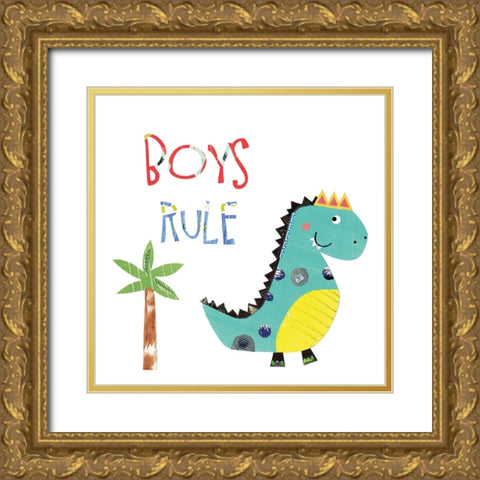 Boys Rule Gold Ornate Wood Framed Art Print with Double Matting by Pope, Katherine and Elizabeth