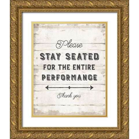 Please Stay Seated Gold Ornate Wood Framed Art Print with Double Matting by Murray, Amanda