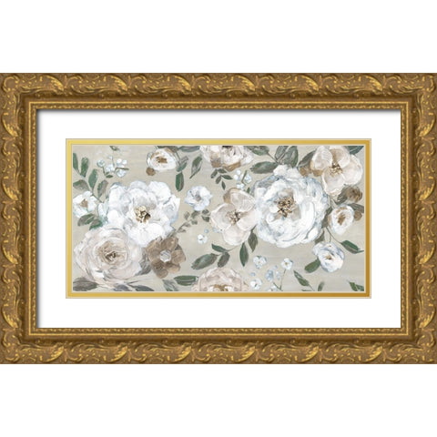 Rose Garden Gold Ornate Wood Framed Art Print with Double Matting by Swatland, Sally