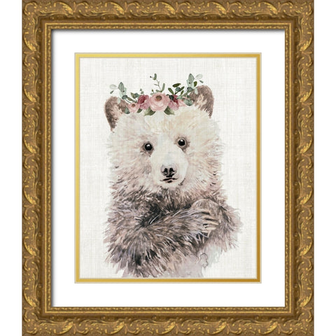 Dressy Cub Gold Ornate Wood Framed Art Print with Double Matting by Robinson, Carol