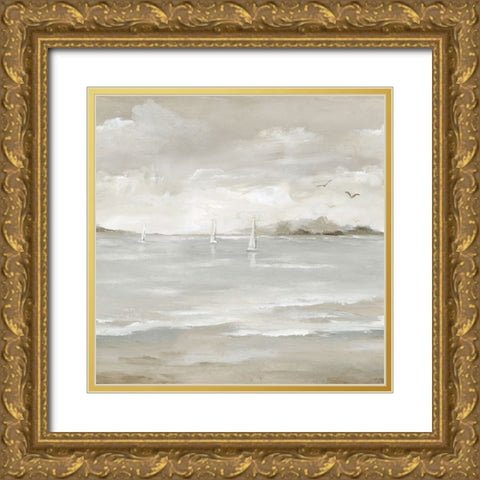 Sail Away II Gold Ornate Wood Framed Art Print with Double Matting by Nan