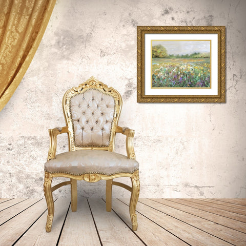 Country Meadow Gold Ornate Wood Framed Art Print with Double Matting by Swatland, Sally