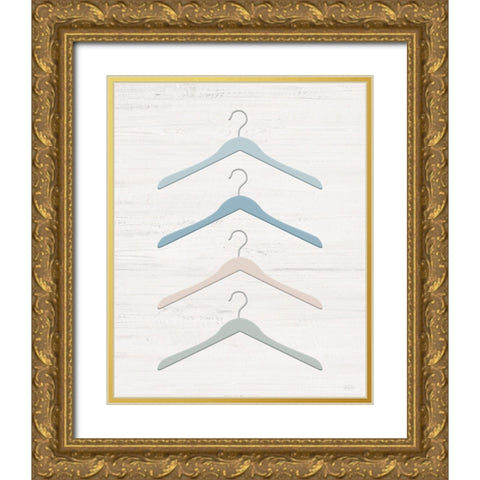 Laundry Hangers Gold Ornate Wood Framed Art Print with Double Matting by Carpentieri, Natalie