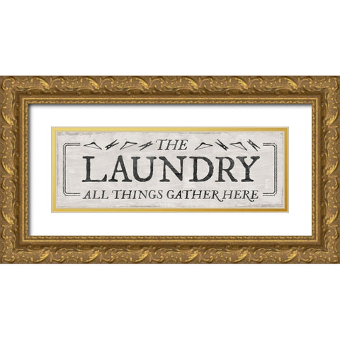 Laundry Gathers Gold Ornate Wood Framed Art Print with Double Matting by Carpentieri, Natalie