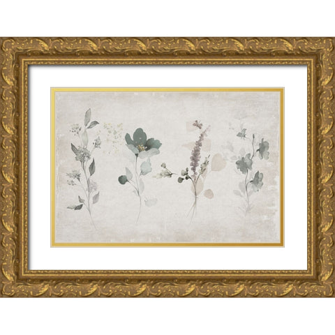 Vintage Arrangement Gold Ornate Wood Framed Art Print with Double Matting by Jill, Susan