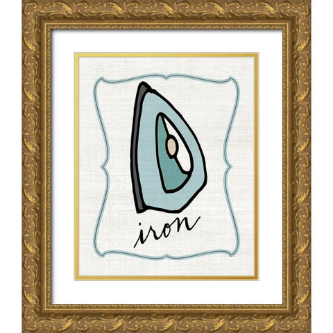 Iron Gold Ornate Wood Framed Art Print with Double Matting by CAD Designs