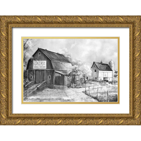 Day at the Farm Gold Ornate Wood Framed Art Print with Double Matting by Manning, Ruane