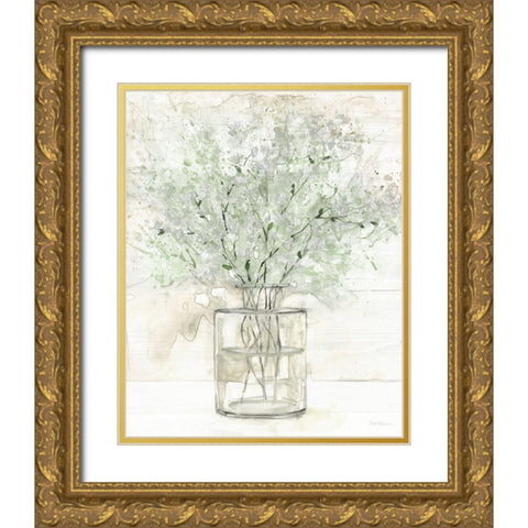 Greens of Summer I Gold Ornate Wood Framed Art Print with Double Matting by Robinson, Carol