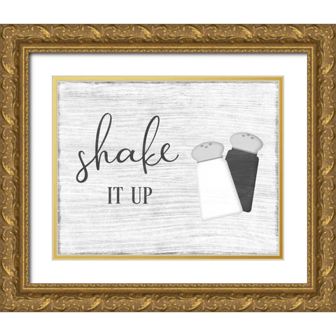 Shake it Up Gold Ornate Wood Framed Art Print with Double Matting by CAD Designs