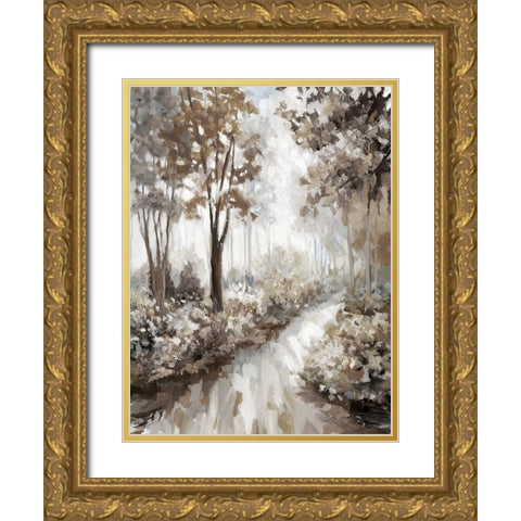 Into the Woods Gold Ornate Wood Framed Art Print with Double Matting by Nan