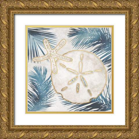 Shells and Palms II Gold Ornate Wood Framed Art Print with Double Matting by Carpentieri, Natalie