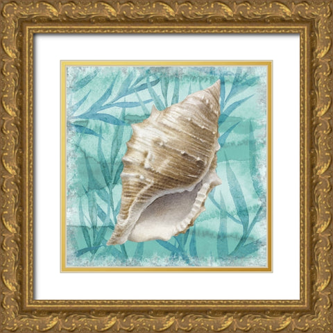 Shells Ashore II Gold Ornate Wood Framed Art Print with Double Matting by Knutsen, Conrad