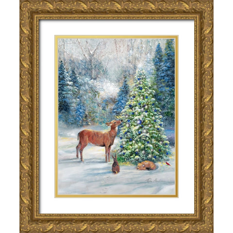 Winter Gathering Gold Ornate Wood Framed Art Print with Double Matting by Manning, Ruane