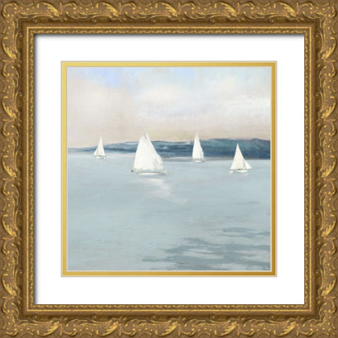 Sail Away II Gold Ornate Wood Framed Art Print with Double Matting by Swatland, Sally