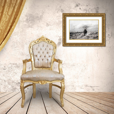 Cowboy Gold Ornate Wood Framed Art Print with Double Matting by Delimont, Danita