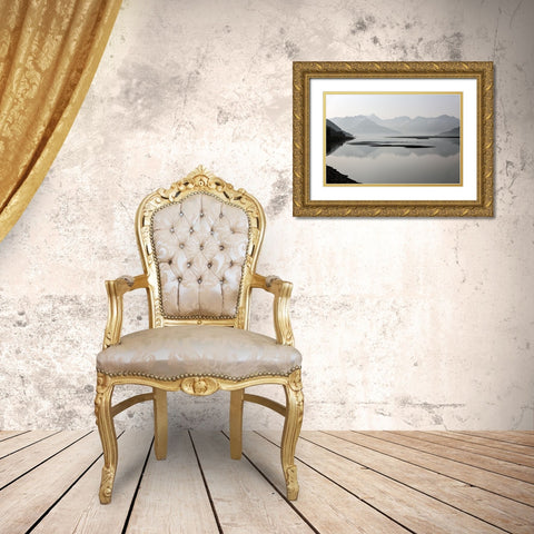 Curve Mountains Gold Ornate Wood Framed Art Print with Double Matting by Delimont, Danita