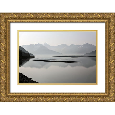 Curve Mountains Gold Ornate Wood Framed Art Print with Double Matting by Delimont, Danita