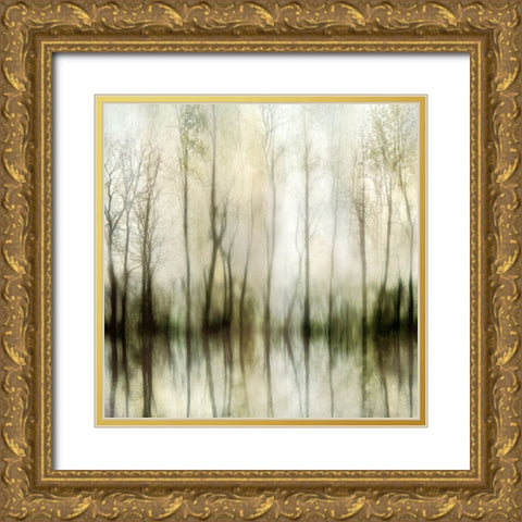 Misty Gold Ornate Wood Framed Art Print with Double Matting by Weisz, Irene