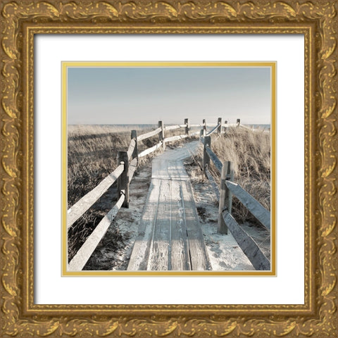 Sunset Beach Gold Ornate Wood Framed Art Print with Double Matting by Delimont, Danita